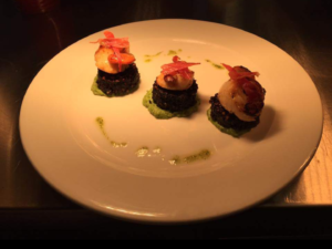 Trio of prawn and black pudding at Teach Coll Colls Bar & Restaurant Magheroarty Co.Donegal